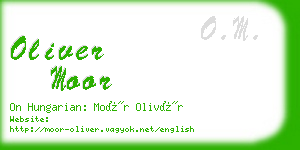 oliver moor business card